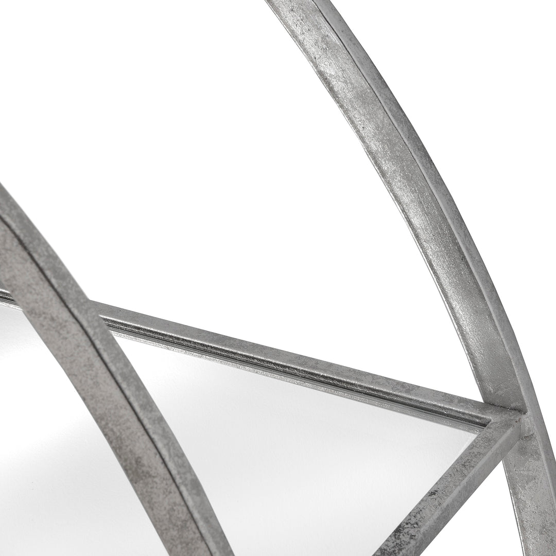 Maison Elegante Large Circular Silver Wall Hanging Multi Shelf