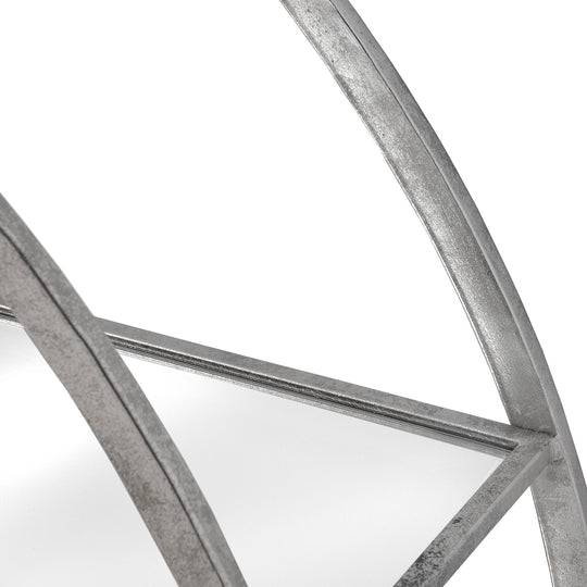 Maison Elegante Large Circular Silver Wall Hanging Multi Shelf