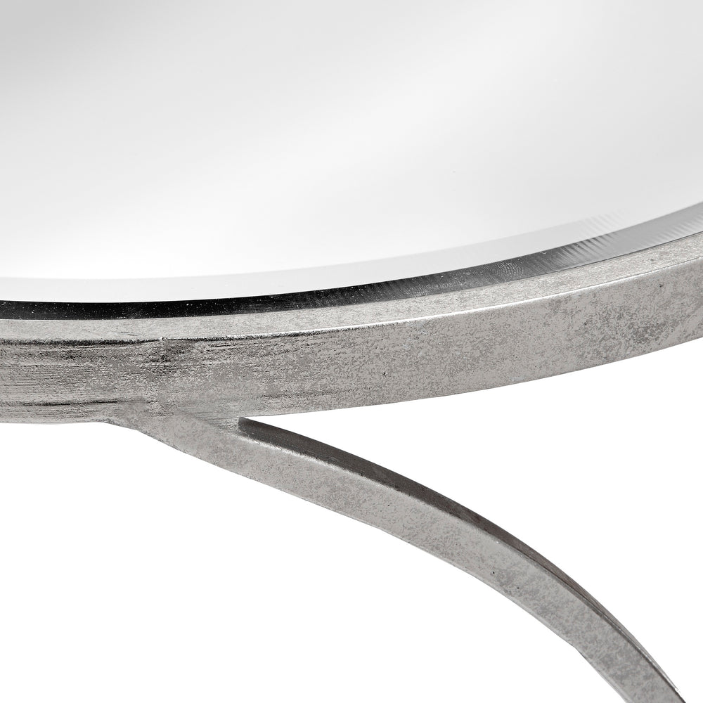 Maison Elegante Silver Curved Design Set Of 2 Side Tables