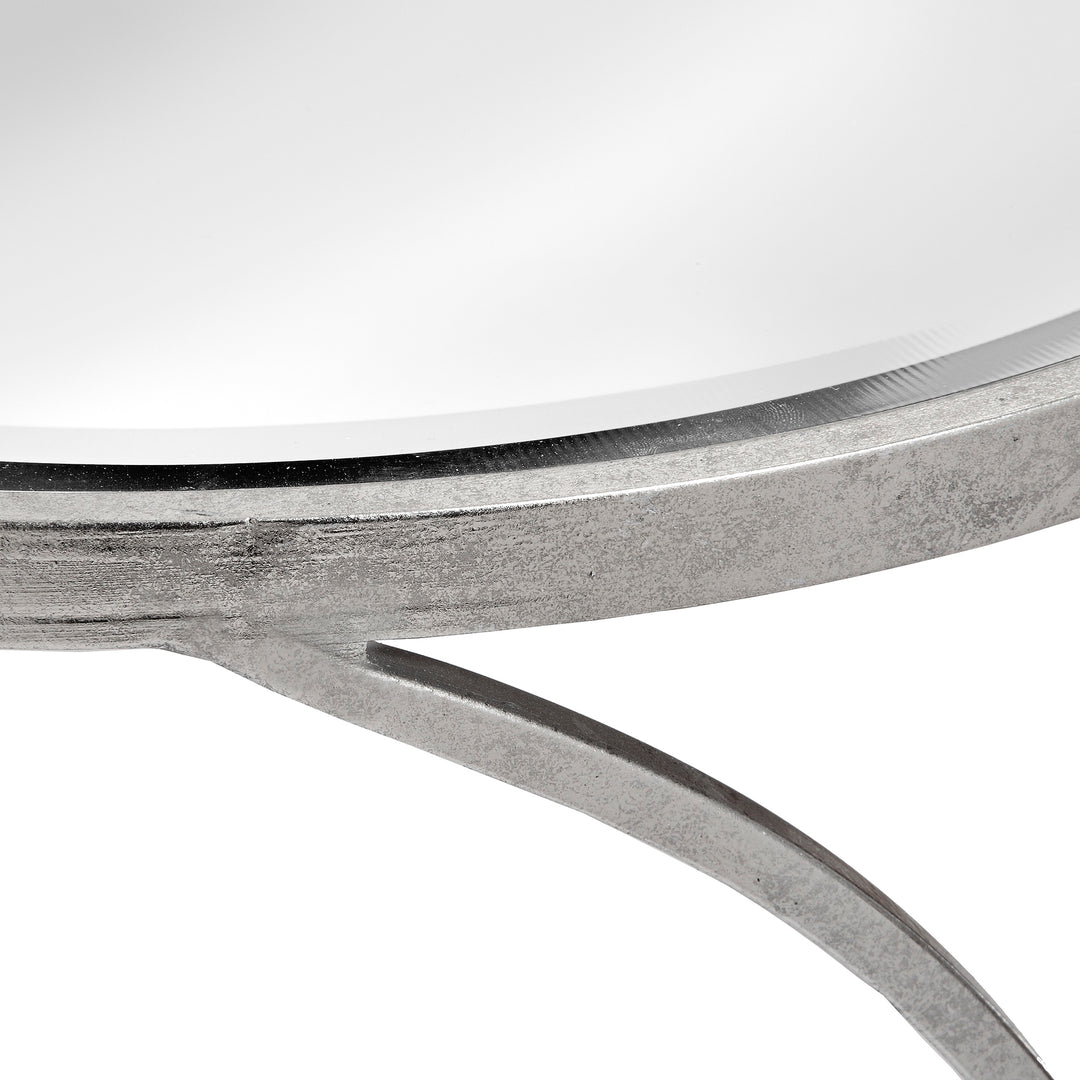 Maison Elegante Silver Curved Design Set Of 2 Side Tables