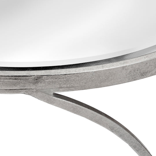 Maison Elegante Silver Curved Design Set Of 2 Side Tables