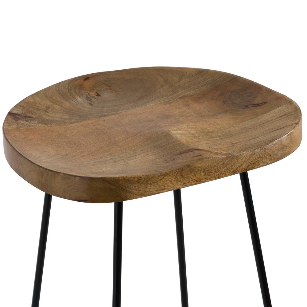 Maison Elegante Franklin Hardwood Shaped Barstool