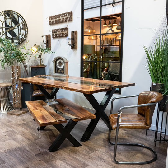 Maison Elegante Live Edge Collection River Dining Table