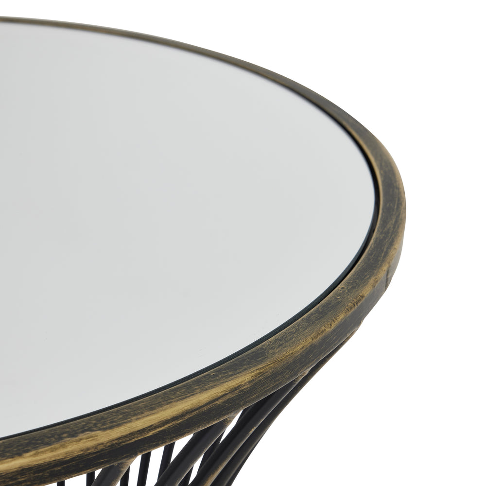 Maison Elegante Concaved Mirrored Side Table
