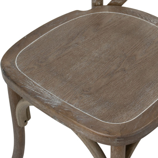 Maison Elegante Light Oak Cross Back Dining Chair