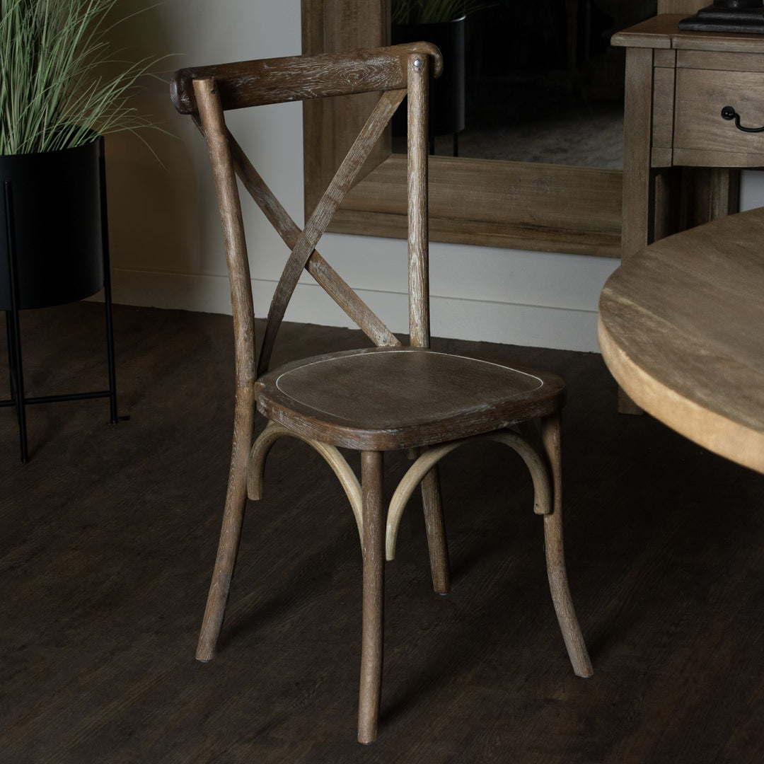 Maison Elegante Light Oak Cross Back Dining Chair