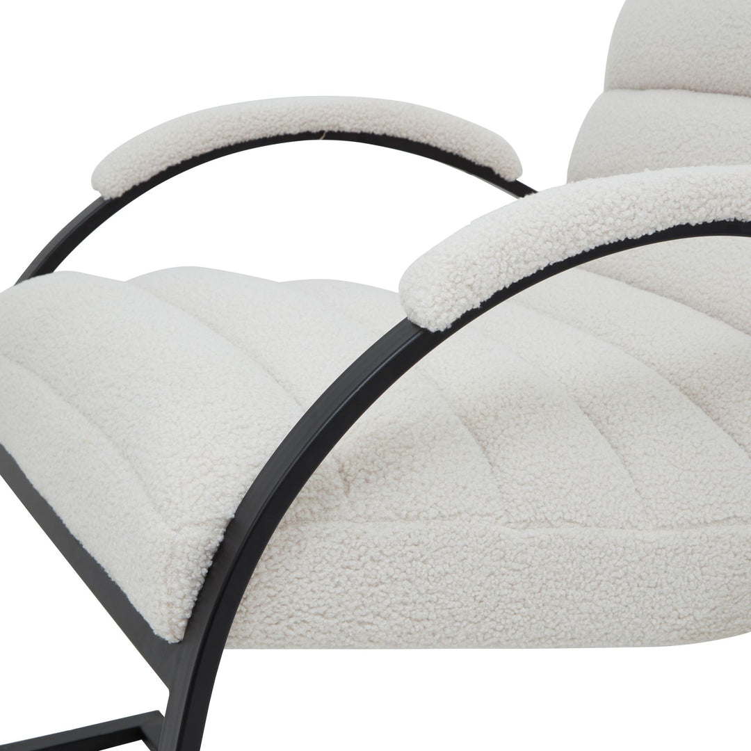 Maison Elegante Boucle Ribbed Ark Chair