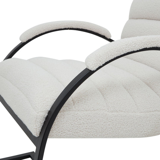 Maison Elegante Boucle Ribbed Ark Chair