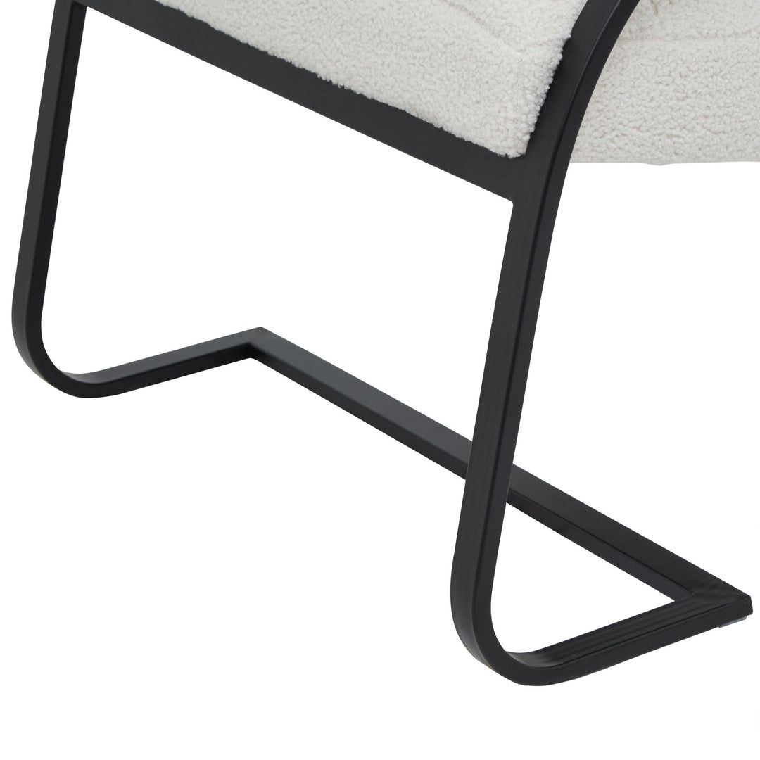 Maison Elegante Boucle Ribbed Ark Chair