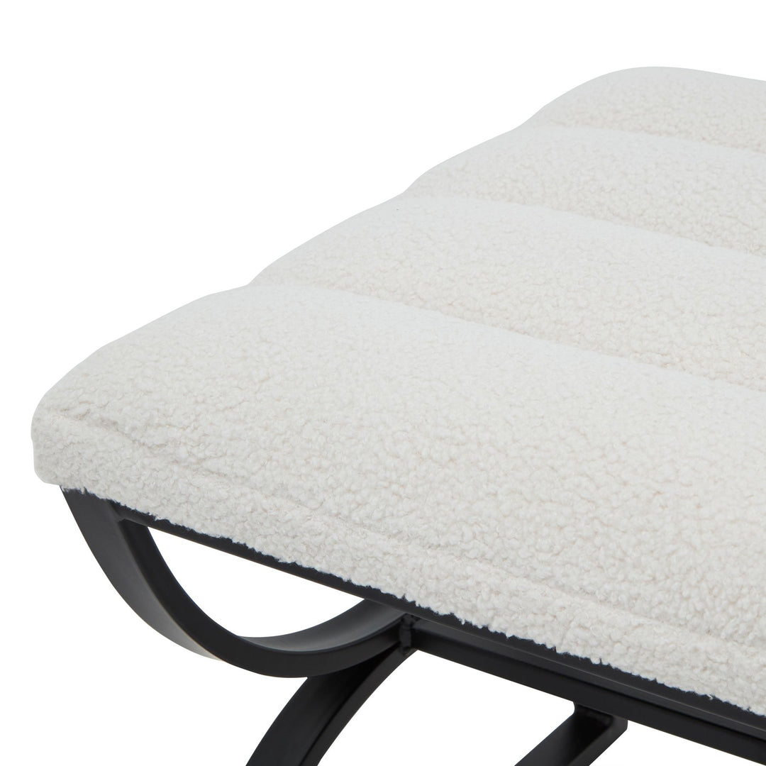 Maison Elegante Boucle Ribbed Footstool