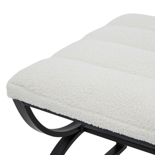 Maison Elegante Boucle Ribbed Footstool