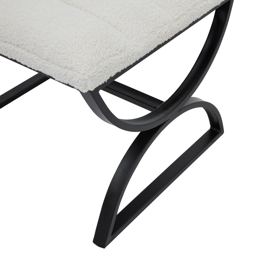 Maison Elegante Boucle Ribbed Footstool