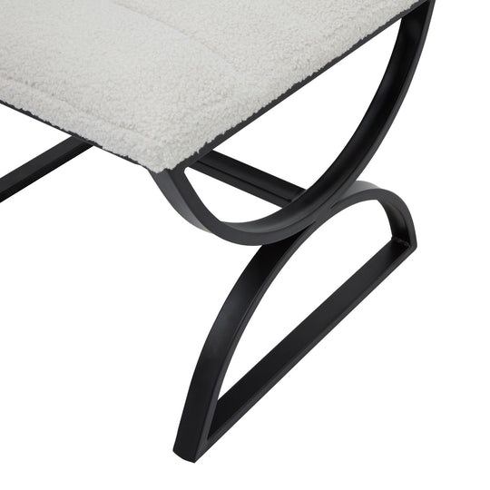 Maison Elegante Boucle Ribbed Footstool