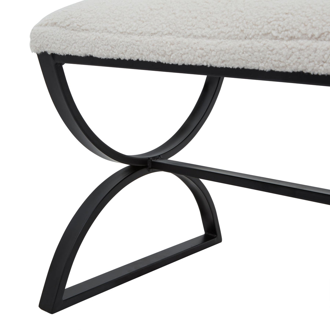 Maison Elegante Boucle Ribbed Footstool
