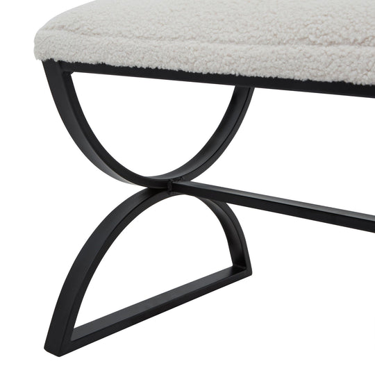 Maison Elegante Boucle Ribbed Footstool