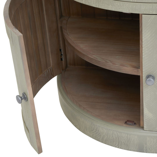 Maison Elegante Saltaire Collection Half Moon 2 Door Cupboard With Drawer