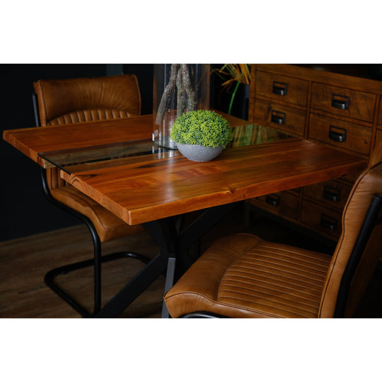 Maison Elegante Live Edge Collection Square River Dining Table
