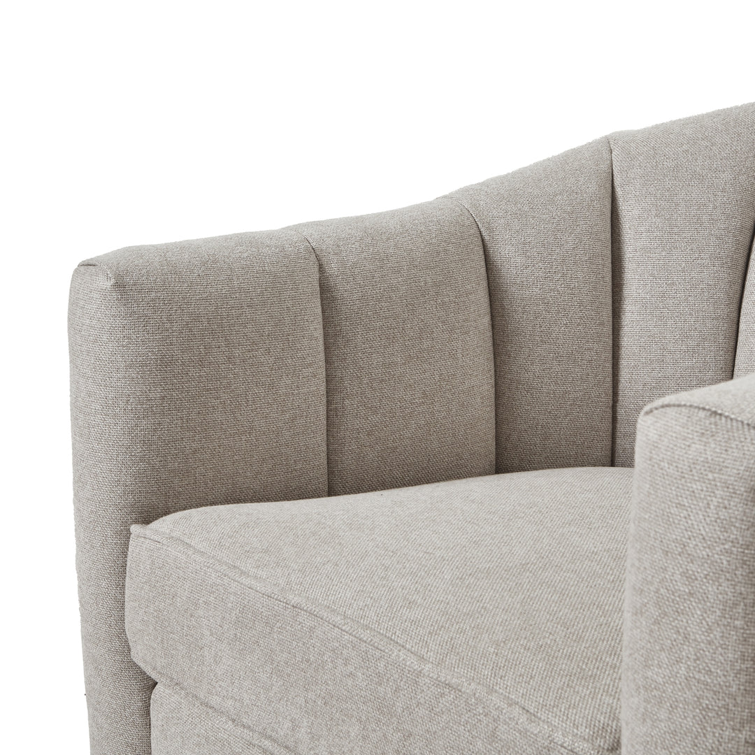 Maison Elegante Lily Swivel Chair In Oatmeal Twill