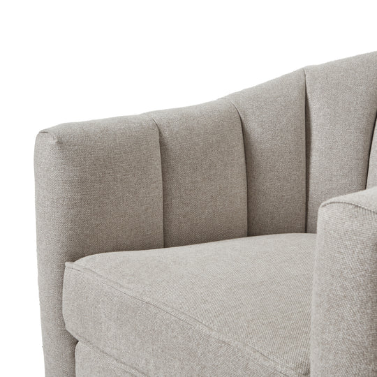 Maison Elegante Lily Swivel Chair In Oatmeal Twill