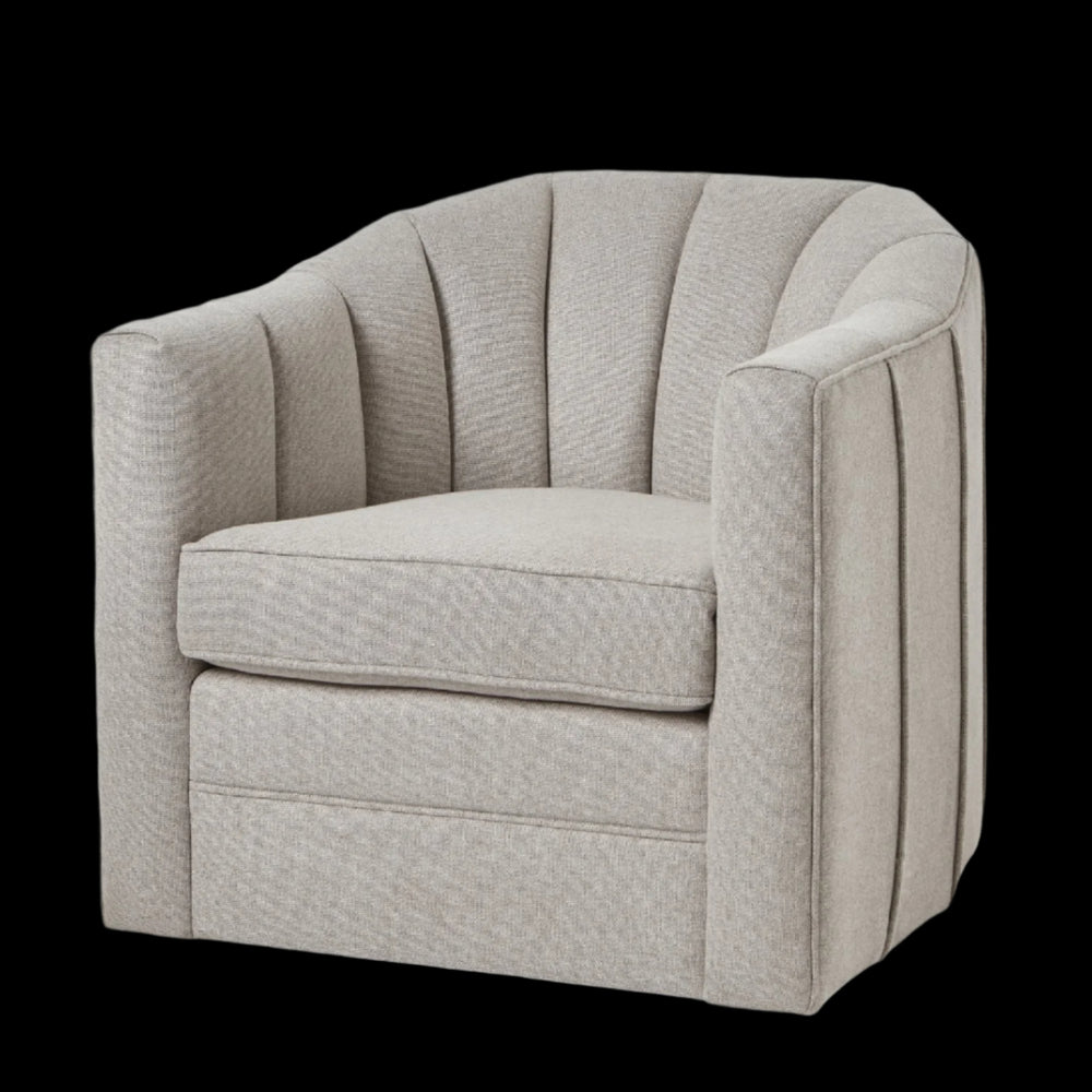 Maison Elegante Lily Swivel Chair In Oatmeal Twill