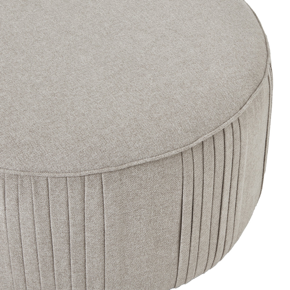 Maison Elegante Lily Swivel Ottoman In Oatmeal Twill