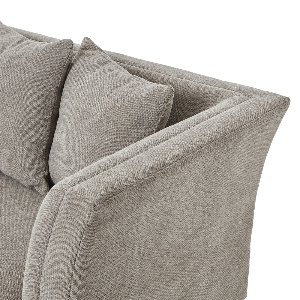 Maison Elegante Vesper Taupe Cushion Back Three Seater Sofa
