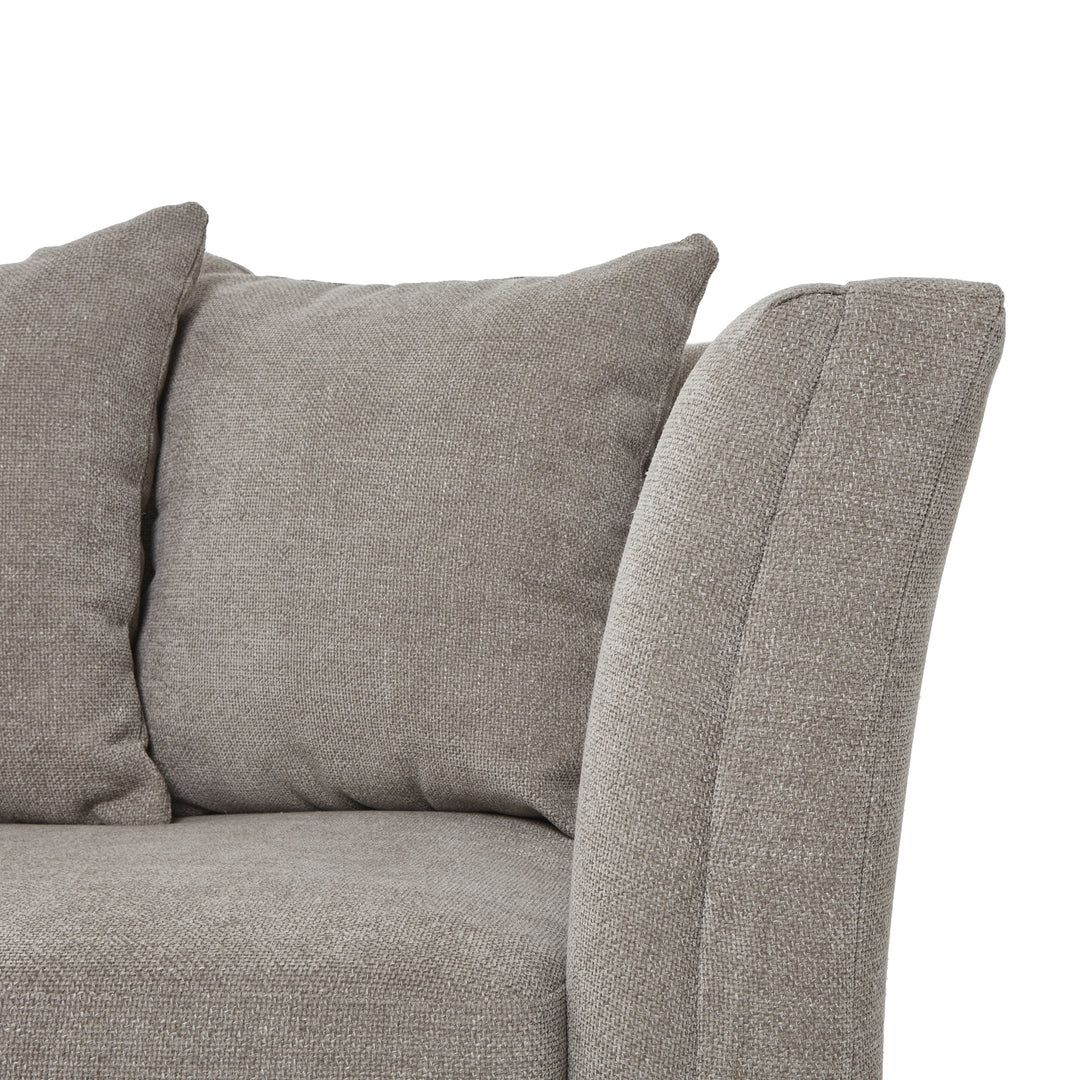 Maison Elegante Vesper Taupe Cushion Back Three Seater Sofa