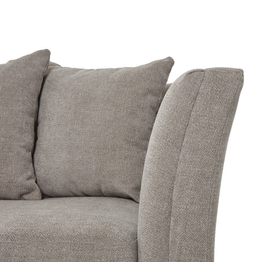 Maison Elegante Vesper Taupe Cushion Back Three Seater Sofa