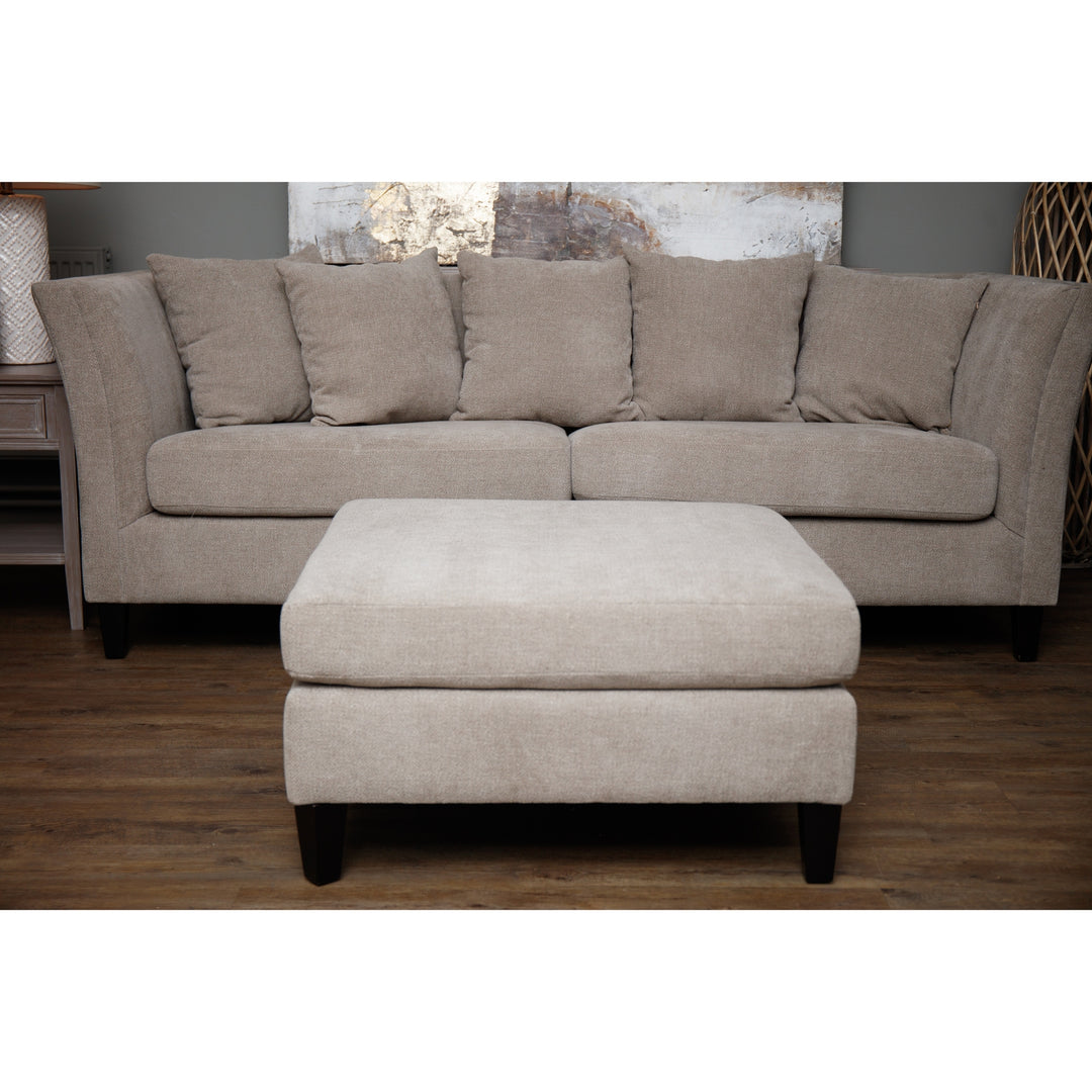 Maison Elegante Vesper Taupe Ottoman Foot Stool