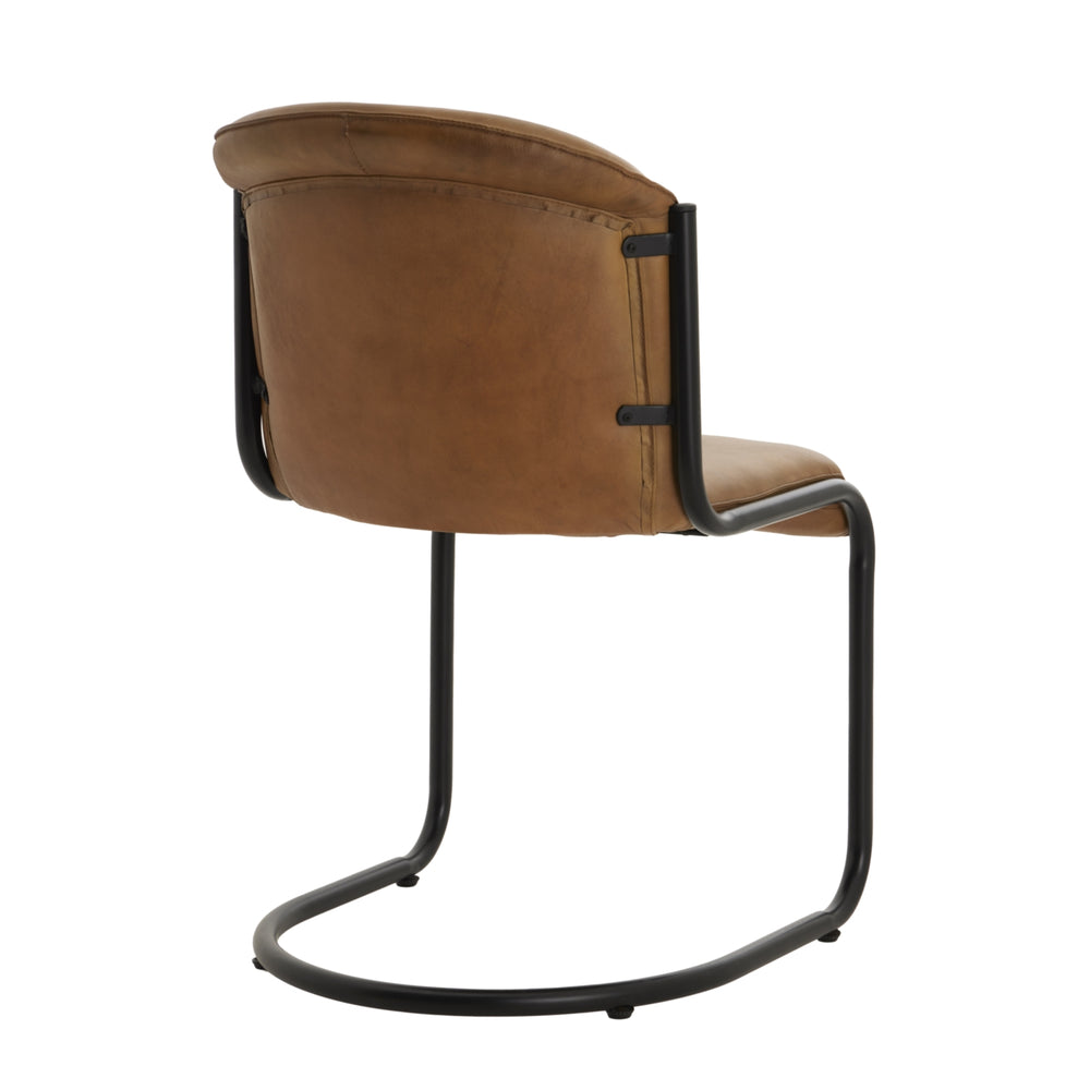 Maison Elegante Billy Leather Curved Dining Chair