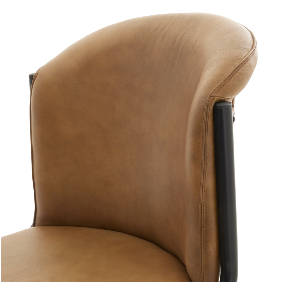 Maison Elegante Billy Leather Curved Dining Chair