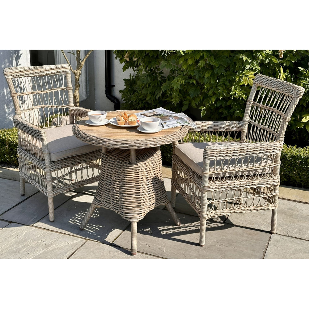 Maison Elegante Amalfi Collection Outdoor Bistro Table With Wood Top