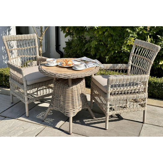 Maison Elegante Amalfi Collection Outdoor Bistro Table With Wood Top