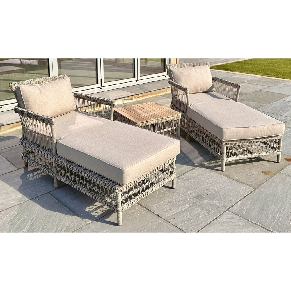 Maison Elegante Provence Collection Outdoor Sun Lounger Set