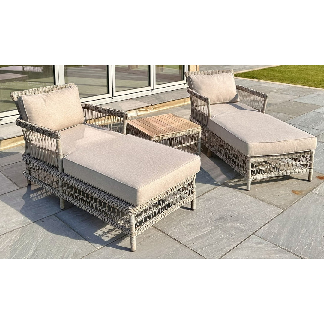Maison Elegante Provence Collection Outdoor Sun Lounger Set