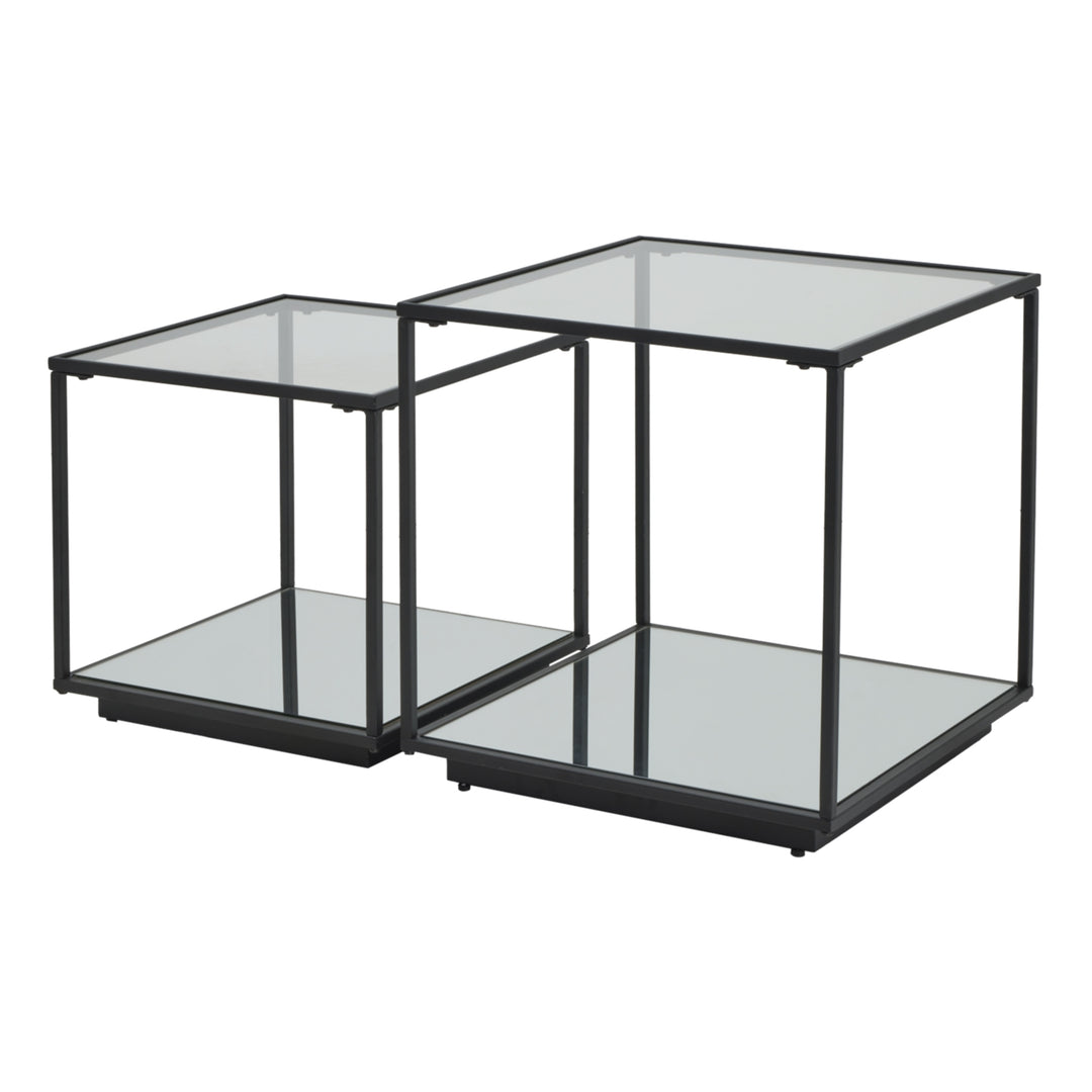 Maison Elegante Lennox Black Framed Set Of 2 Side Tables