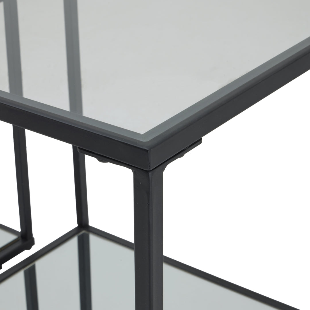 Maison Elegante Lennox Black Framed Set Of 2 Side Tables