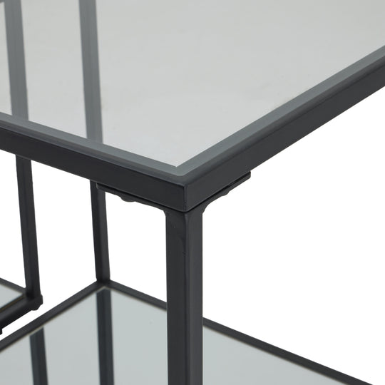 Maison Elegante Lennox Black Framed Set Of 2 Side Tables