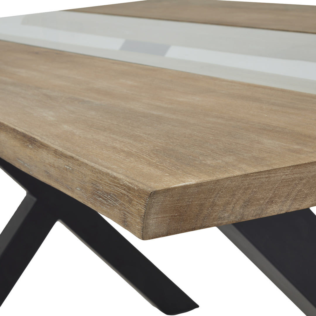 Maison Elegante Live Edge Collection Light Acacia River Dining Table