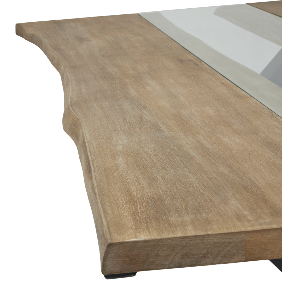 Maison Elegante Live Edge Collection Light Acacia River Dining Table