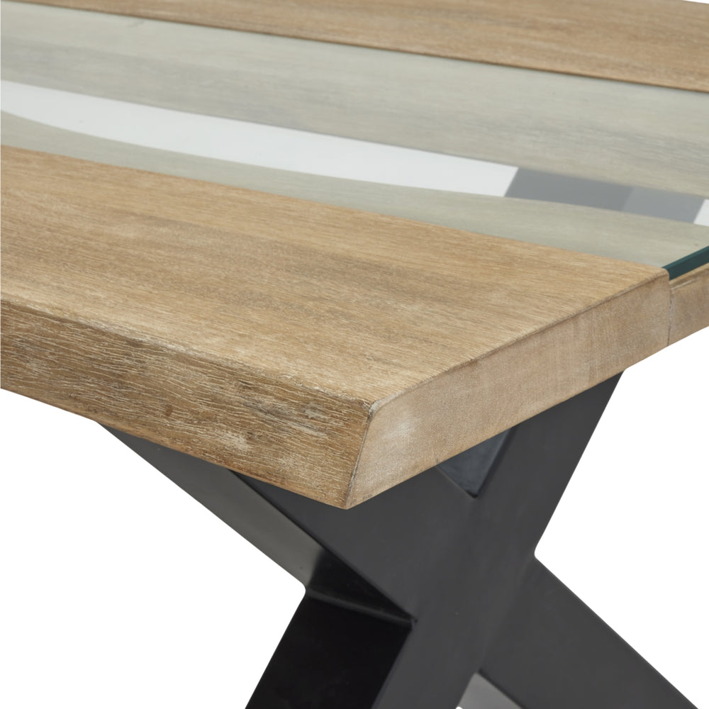Maison Elegante Live Edge Collection Light Acacia River Coffee Table