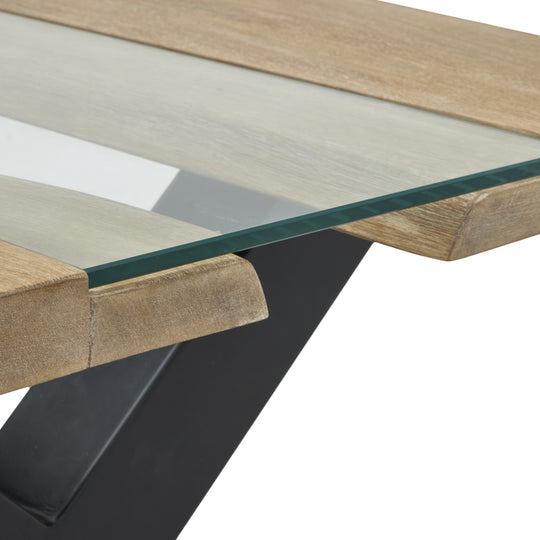 Maison Elegante Live Edge Collection Light Acacia River Coffee Table