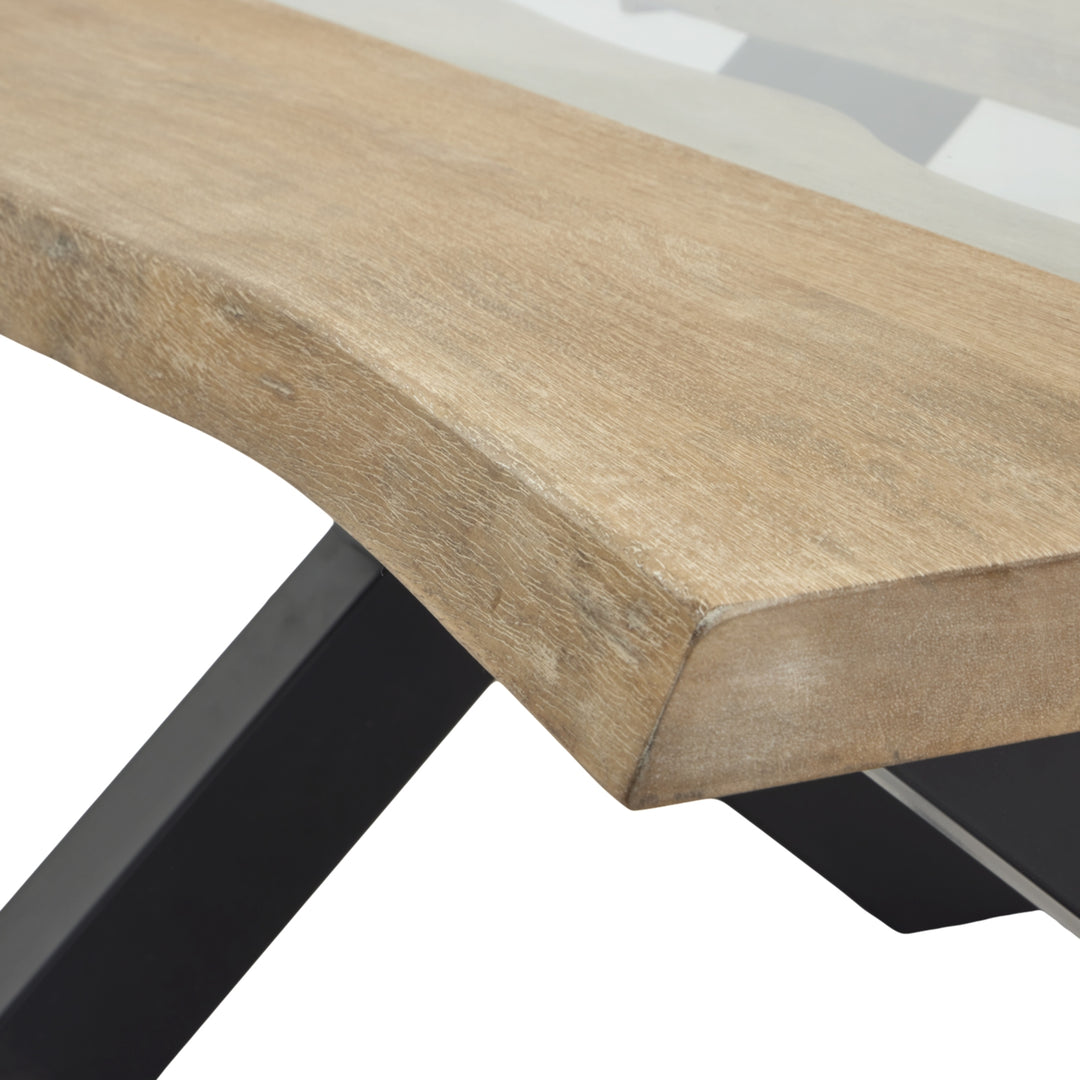 Maison Elegante Live Edge Collection Light Acacia River Coffee Table